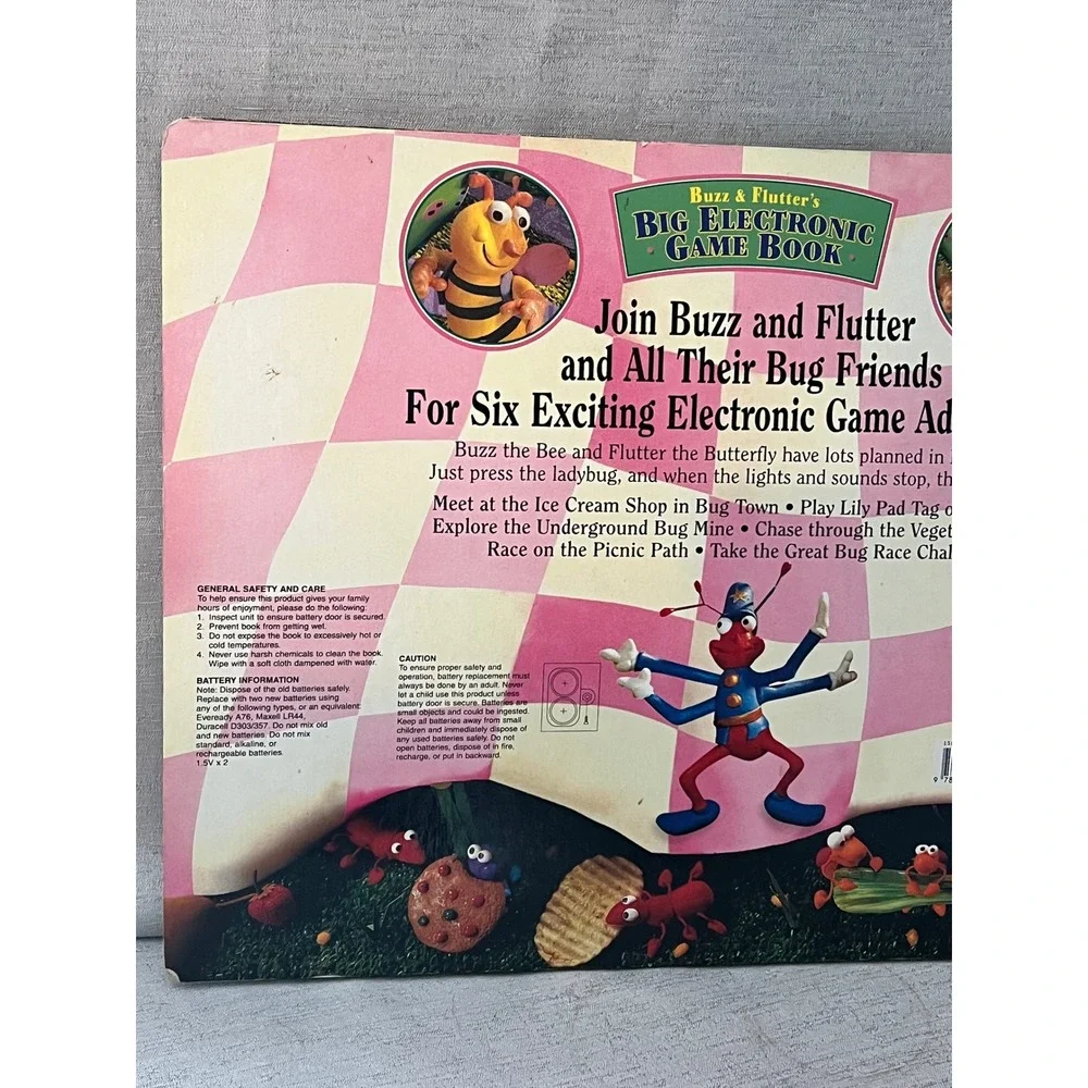 Buzz & Flutter's Big Electronic Game Book Tormont 1996 6 Electronic Bug Games